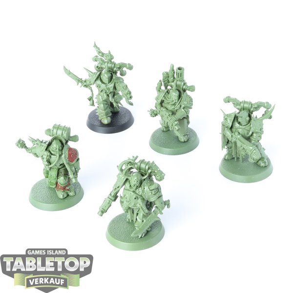 Death Guard - 5 Plague Marines - teilweise bemalt