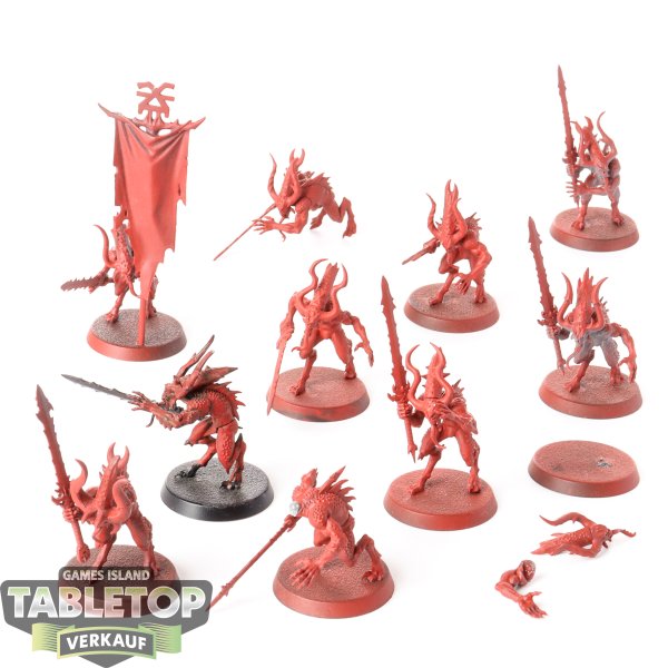 Blades of Khorne - 10 x Daemons Of Khorne Bloodletters - teilweise bemalt