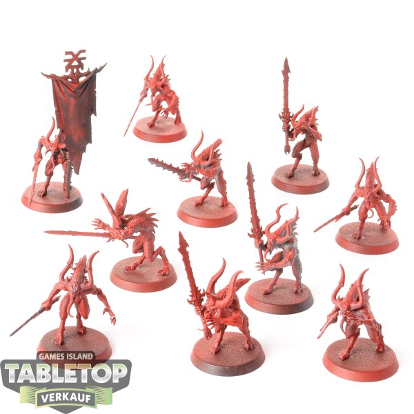 Blades of Khorne - 10 x Daemons Of Khorne Bloodletters - teilweise bemalt