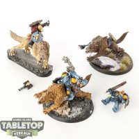 Space Wolves - 3 Thunderwolf Cavalry - bemalt