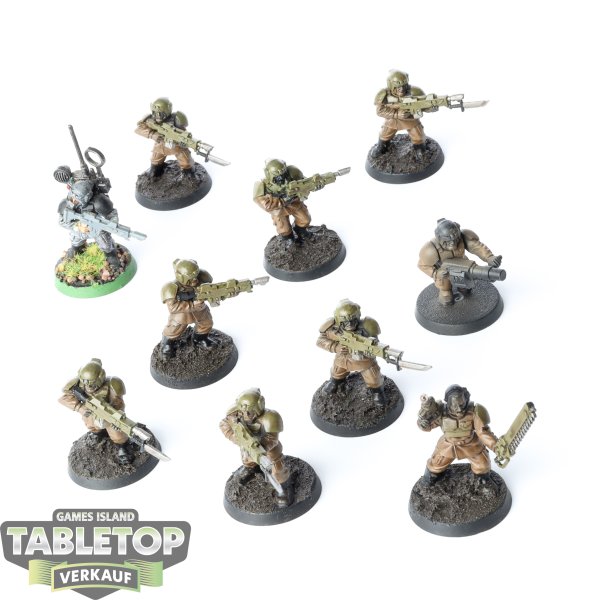 Astra Militarum - 10 Cadian Shock Troops - teilweise bemalt