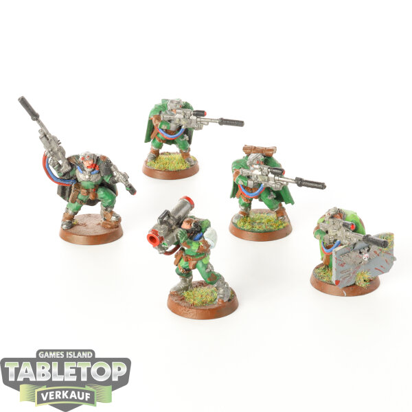 Space Marines - 5 x Scouts with Sniper Rifles klassisch - teilweise bemalt