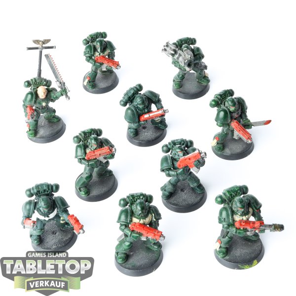 Dark Angels - 10 Taktische Marines - teilweise bemalt