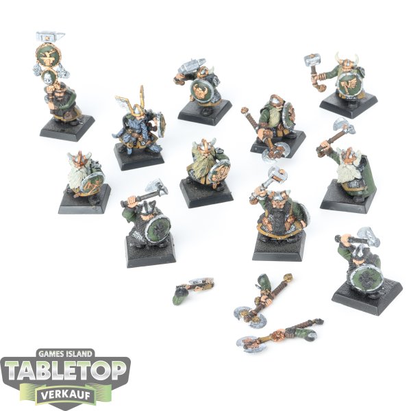 Dwarfen Mountain Holds - 11x Dwarf Warriors - bemalt