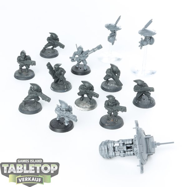 Tau Empire - 10x Pathfinder Team - teilweise bemalt