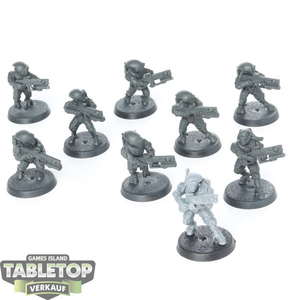 Tau Empire - 10x Fire Warriors Strike Team - teilweise bemalt