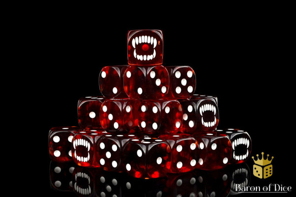 Baron of Dice - Bloody Bite 16mm Round Corner Dice (25)