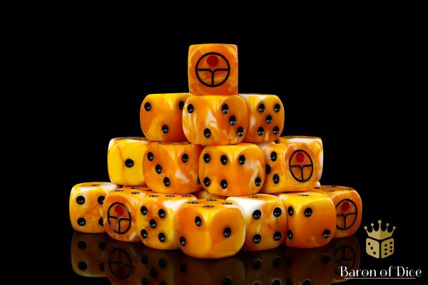 Baron of Dice - Universal Peace, Ochre 16mm Round Corner Dice (25)