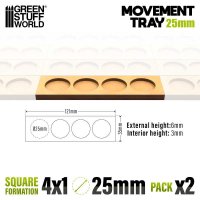 Green Stuff World - MDF Movement Trays 25mm 4x1 -...