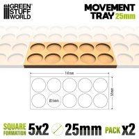 Green Stuff World - MDF Movement Trays 25mm 5x2 -...