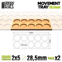 Green Stuff World - MDF Movement Trays 28.5mm 5x2 -...