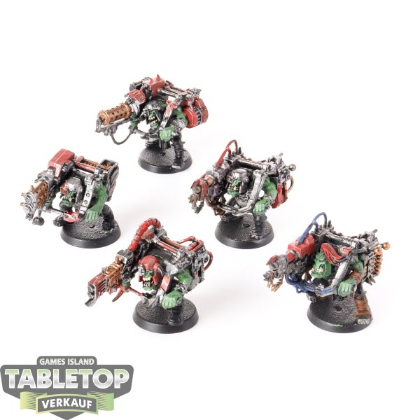 Orks - 5 Ork Lootas - teilweise bemalt