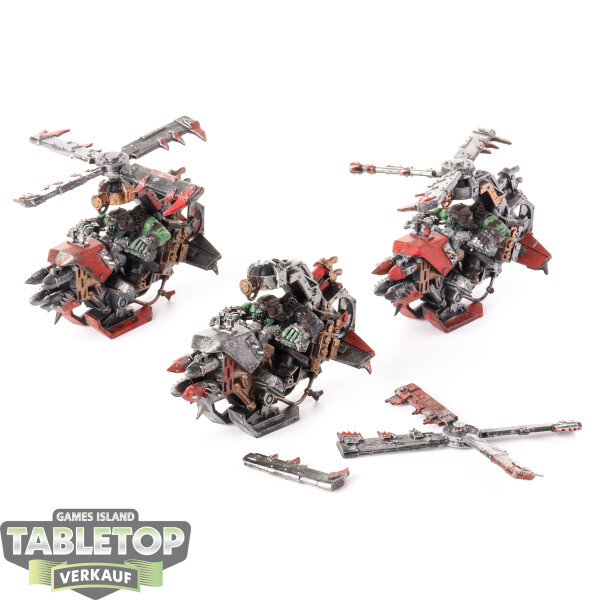 Orks - 3 Deffkoptas - teilweise bemalt