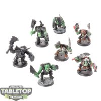 Orks - 7 Ork Boyz klassisch - teilweise bemalt