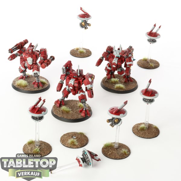 Tau Empire - 3x XV8 Crisis  - bemalt