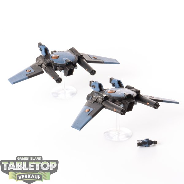 Tau Empire - 2 x Remora Drone Stealth Fighters - bemalt