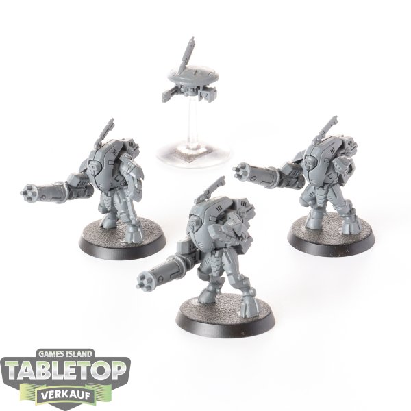 Tau Empire - 3 x XV25 Stealth Battlesuits - unbemalt