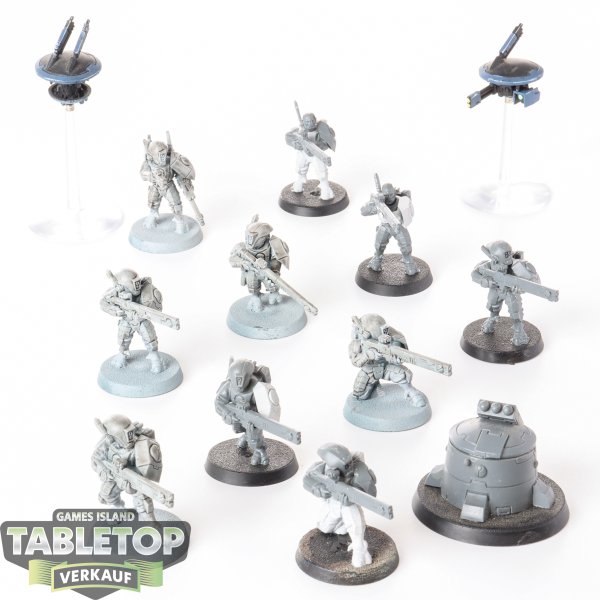 Tau Empire - 10 x Fire Warriors Strike Team - teilweise bemalt