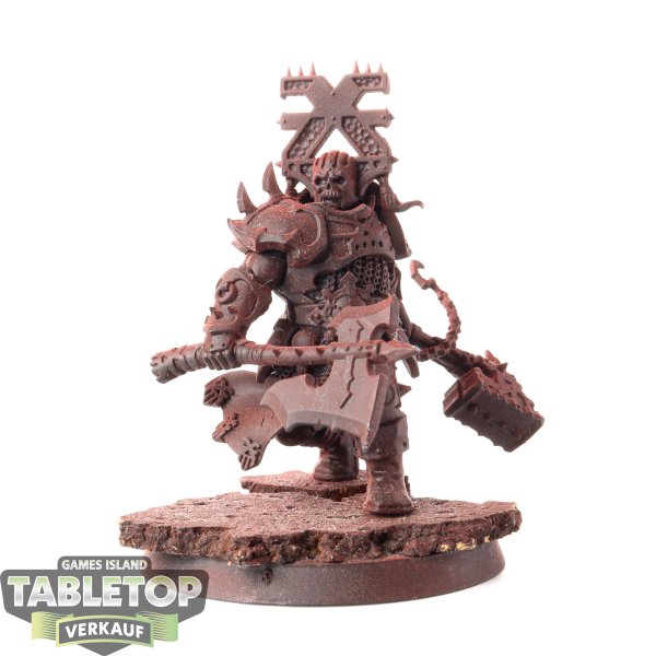 Blades of Khorne - Aspiring Deathbringer with Goreaxe and Skullhammer - teilweise bemalt