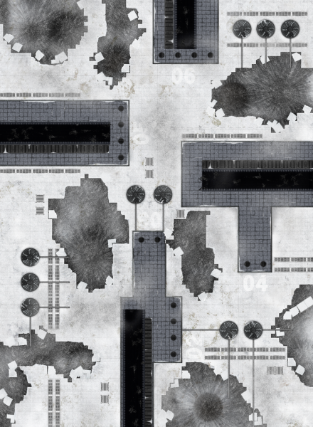 GameMat.eu - 44"x60" Snowy Imperial Refinery Battle Mat