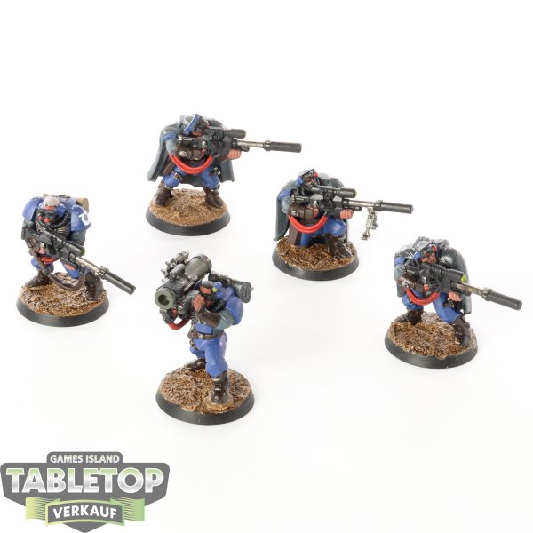 Ultramarines - 5 Sniper Scouts klassisch - bemalt