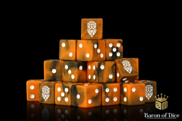Baron of Dice - Hearth Fire 16mm Square Corner Dice (25)