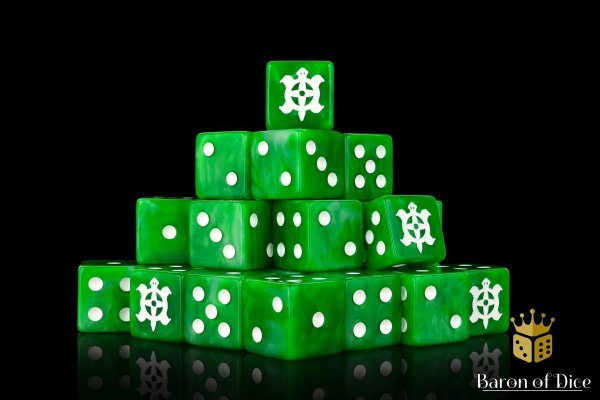 Baron of Dice - Aztec Turtle 16mm Square Corner Dice (25)