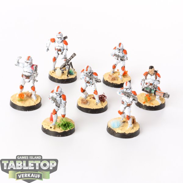 Galaktische Republik - 7 x Phase II Clone Troopers - bemalt