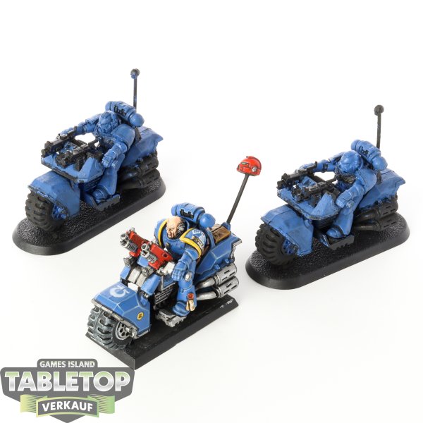 Space Marines - 3 Biker klassisch - teilweise bemalt