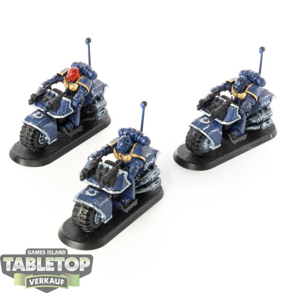 Space Marines - 3 Biker klassisch - teilweise bemalt