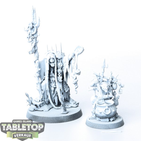 Orruk Warclans - Swampcalla Shaman & Pot-grot - teilweise bemalt