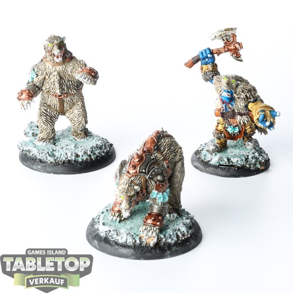 Trollbloods - Northkin Bear Handler & Battle Bears  - bemalt