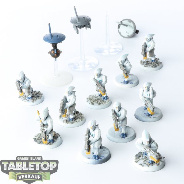 Tau Empire - 10 x Pathfinder Team - teilweise bemalt