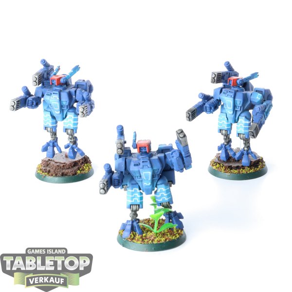 Tau Empire - 3 x XV8 Crisis Battlesuit Team klassisch - bemalt