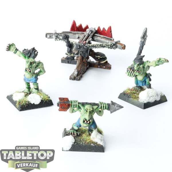 Orc & Goblin Tribes - Goblin Speerschleuder & Crew - bemalt