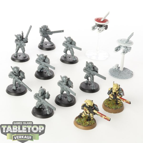 Tau Empire - 10x Fire Warriors - teilweise bemalt