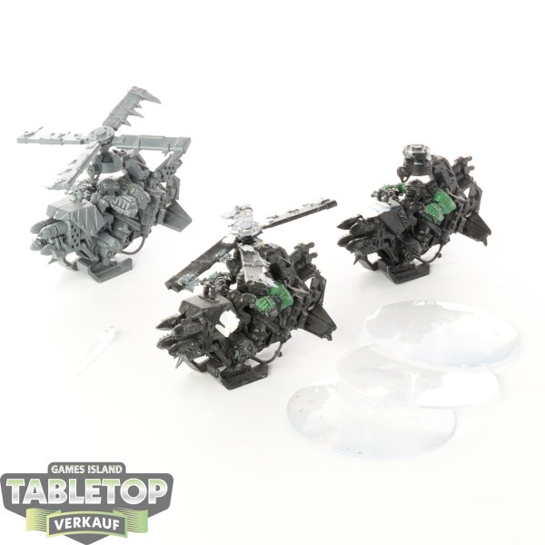 Orks - 3x Deffkoptas - teilweise bemalt