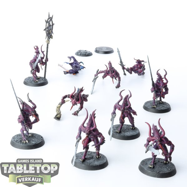 Chaos Daemons - 10x Daemons Of Khorne Bloodletters - teilweise bemalt