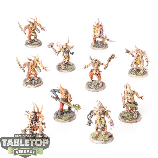 Death Guard - 10x Poxwalkers - bemalt