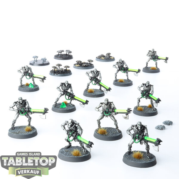 Necrons - 10x Necron Warriors & 5x Scarabs - klassisch - bemalt