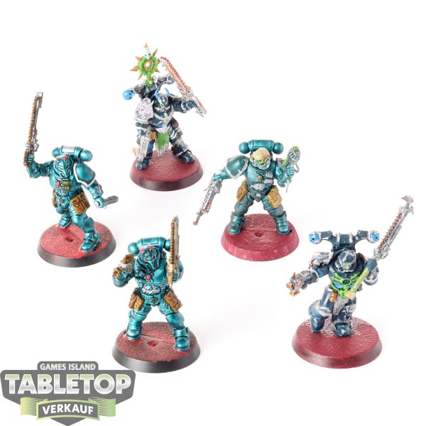 Chaos Space Marines - 5X Chaos Space Marines - teilweise bemalt