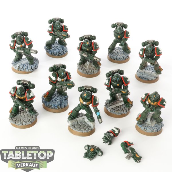 Dark Angels - 10 Tactical Marines - bemalt