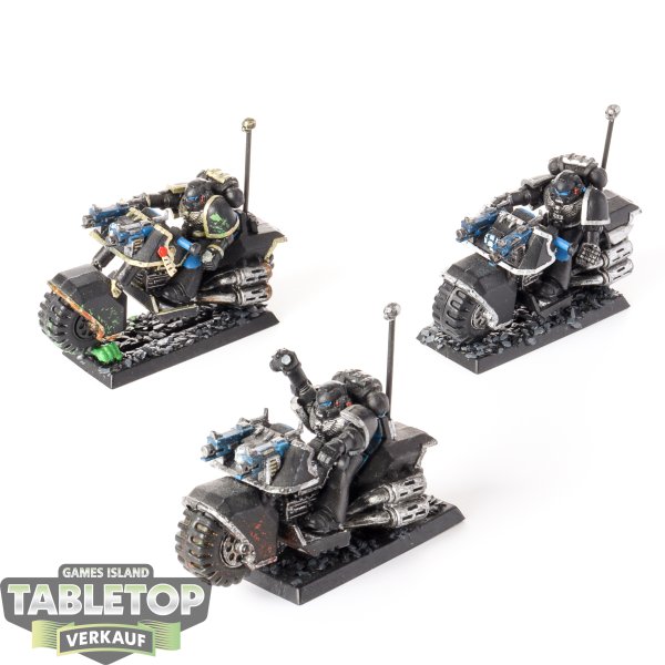 Space Marines - 3 x Bike Squadron klassisch - teilweise bemalt