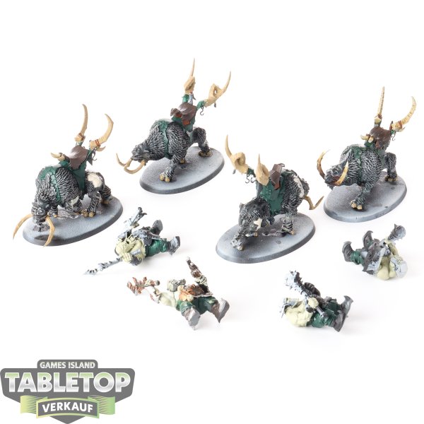 Ogor Mawtribes - 4x Mournfang Pack - teilweise bemalt