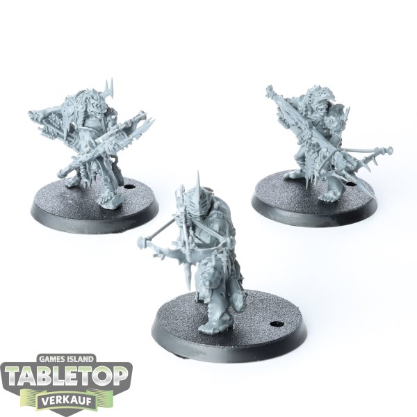 Orruk Warclans - 3 Man-skewer Boltboyz - unbemalt