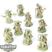 Death Guard - 9 Plague Marines - teilweise bemalt