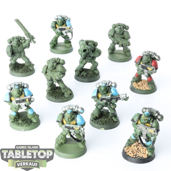 Space Marines - 10 x Tactical Squad klassisch - teilweise bemalt