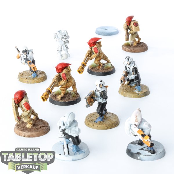 Tau Empire - 10 x Pathfinder Team - teilweise bemalt