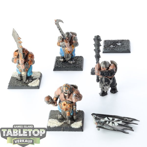 Ogor Mawtribes - 4x Ironguts - teilweise bemalt