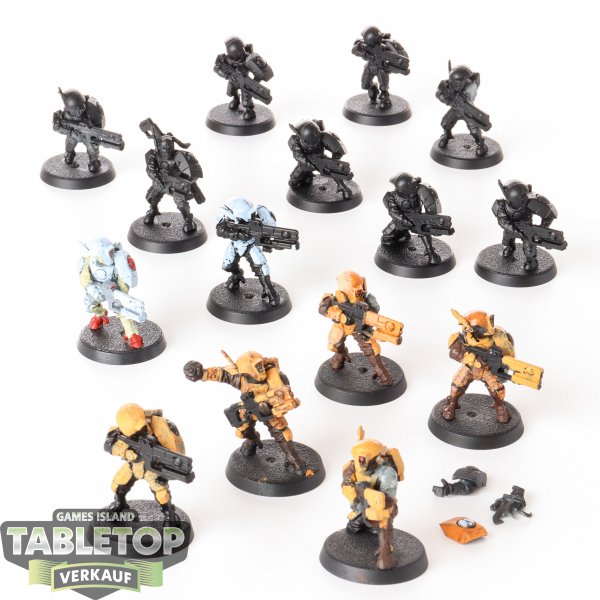 Tau Empire - 15 Fire Warriors - teilweise bemalt